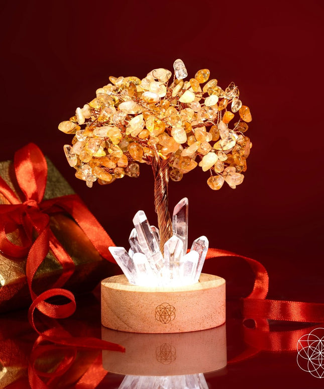 Golden Lamp of Wealth - Citrine Tree