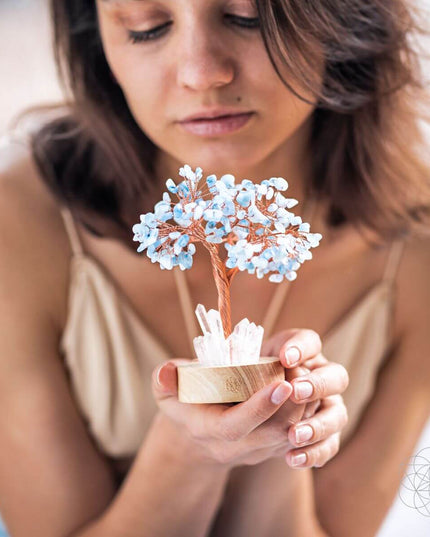 Guardian Angel Lamp of Protection - Aquamarine Tree