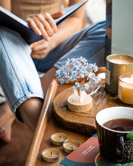 Guardian Angel Lamp of Protection - Aquamarine Tree