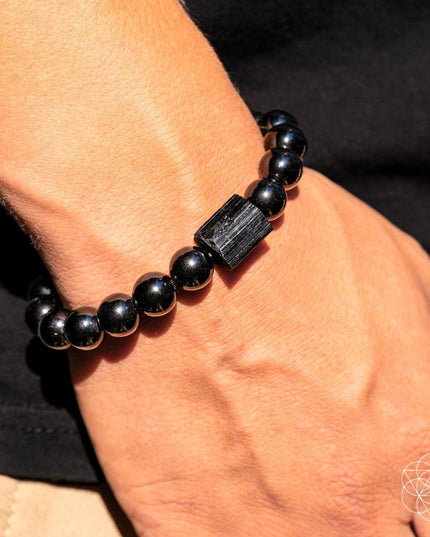 Habit Breaker - Black Obsidian & Tourmaline Bracelet
