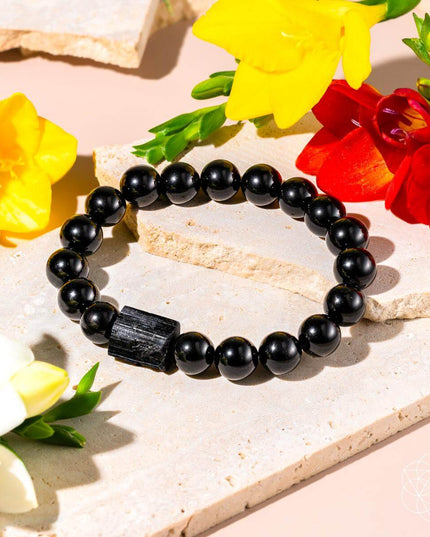 Habit Breaker - Black Obsidian & Tourmaline Bracelet
