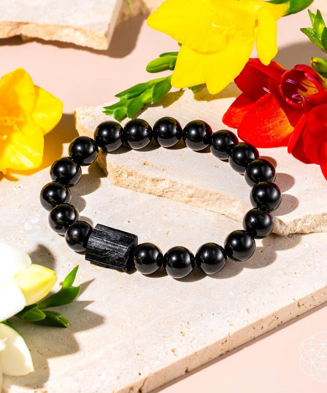 Habit Breaker - Black Obsidian & Tourmaline Bracelet