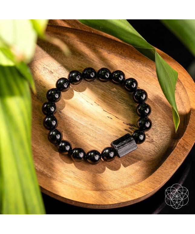 Habit Breaker - Black Obsidian & Tourmaline Bracelet