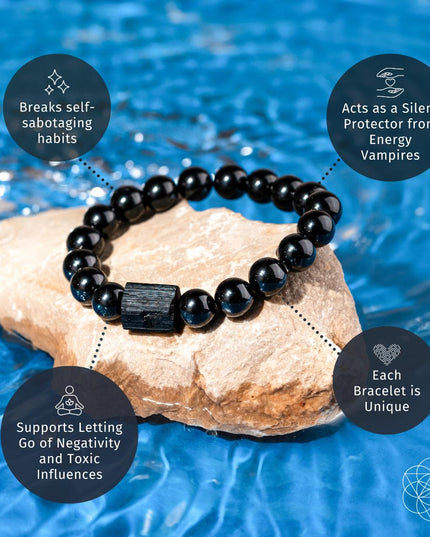Habit Breaker - Black Obsidian & Tourmaline Bracelet