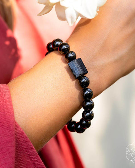 Habit Breaker - Black Obsidian & Tourmaline Bracelet