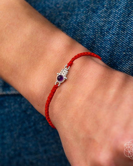 Hamsa Hand of Protection - Four-Strand Red String Bracelet