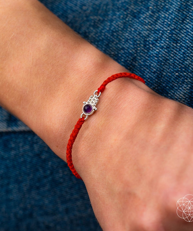 Hamsa Hand of Protection - Four-Strand Red String Bracelet