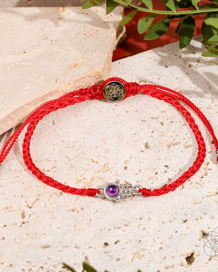 Hamsa Hand of Protection - Four-Strand Red String Bracelet