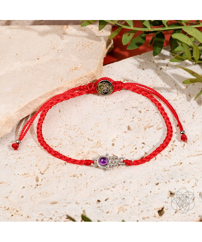 Hamsa Hand of Protection - Four-Strand Red String Bracelet