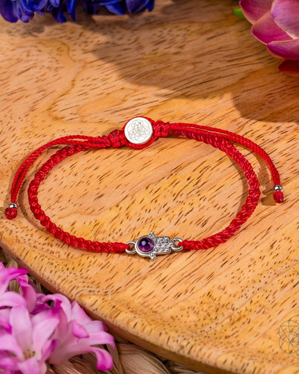 Hamsa Hand of Protection - Four-Strand Red String Bracelet