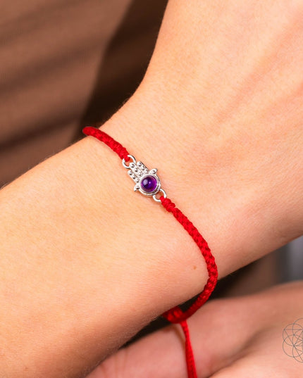 Hamsa Hand of Protection - Four-Strand Red String Bracelet