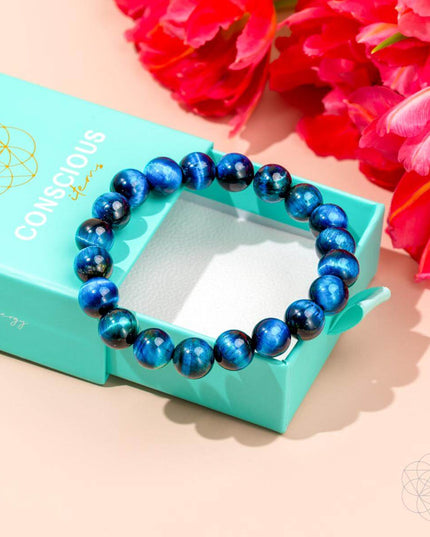 Hawk’s Focus – Royal Blue Tiger’s Eye Bracelet