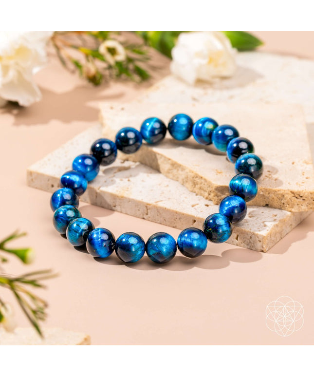 Hawk’s Focus – Royal Blue Tiger’s Eye Bracelet