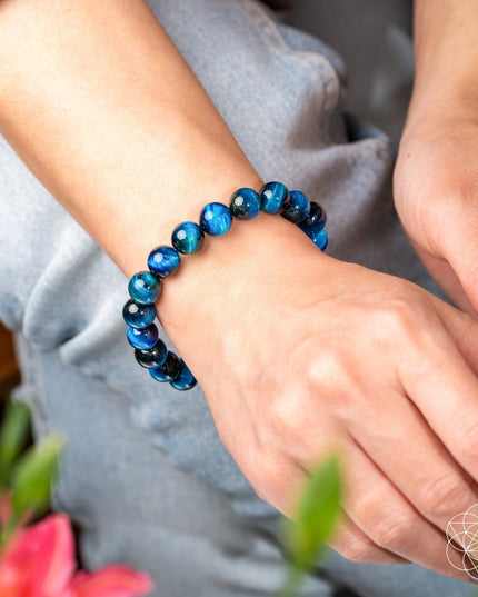 Hawk’s Focus – Royal Blue Tiger’s Eye Bracelet