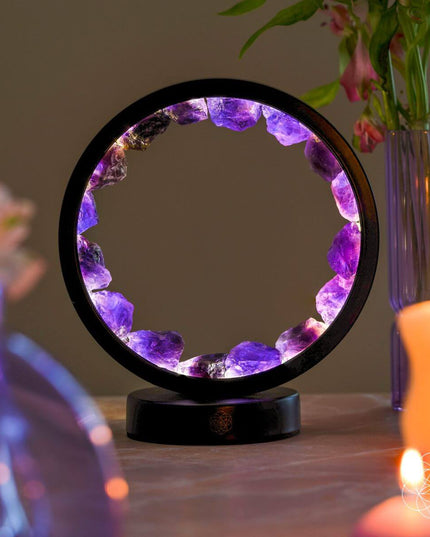 I Am At Peace - Spiritual Protection Amethyst Lamp