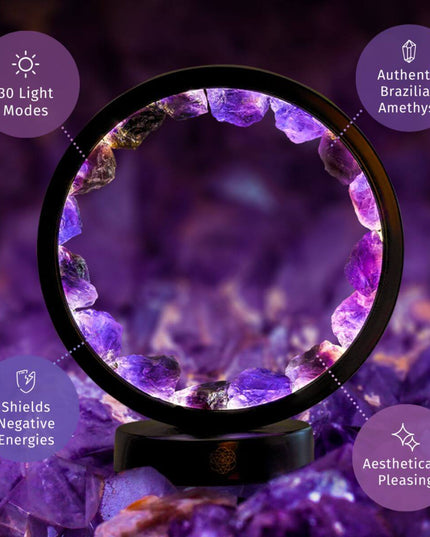 I Am At Peace - Spiritual Protection Amethyst Lamp