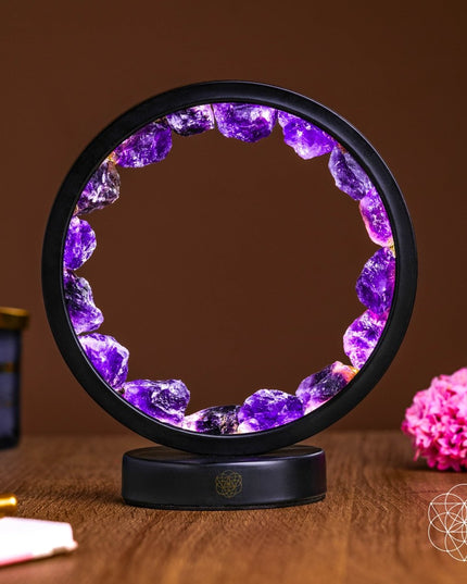 I Am At Peace - Spiritual Protection Amethyst Lamp