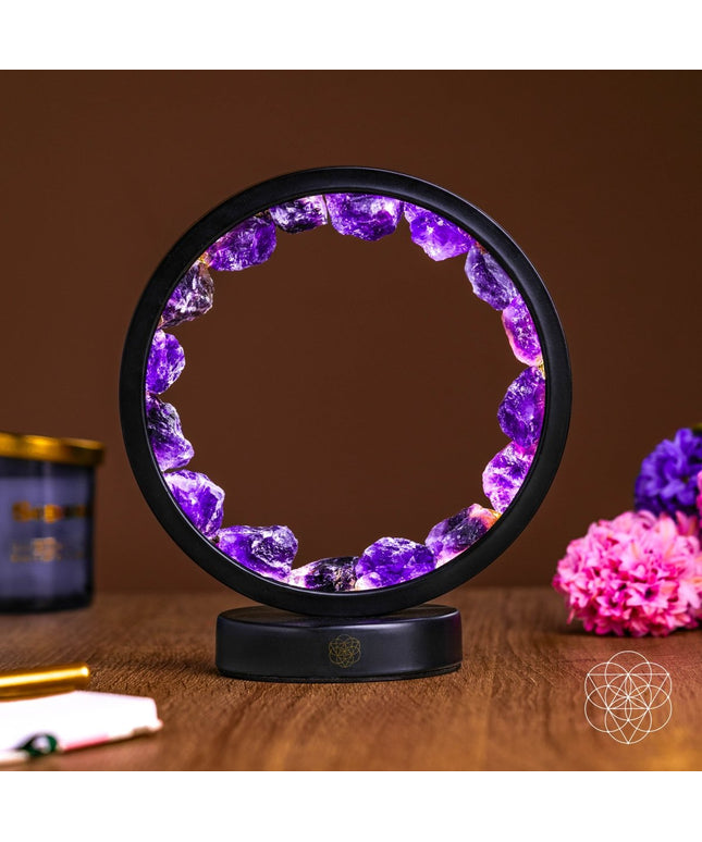 I Am At Peace - Spiritual Protection Amethyst Lamp