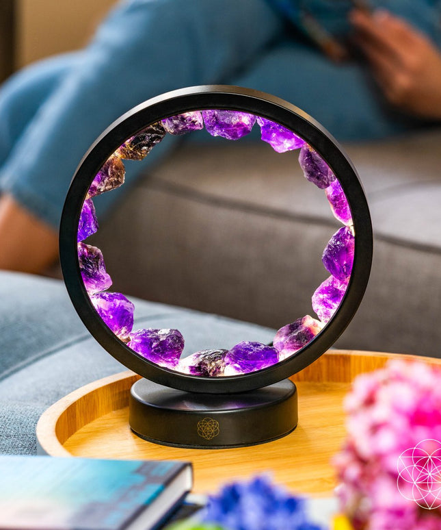 I Am At Peace - Spiritual Protection Amethyst Lamp