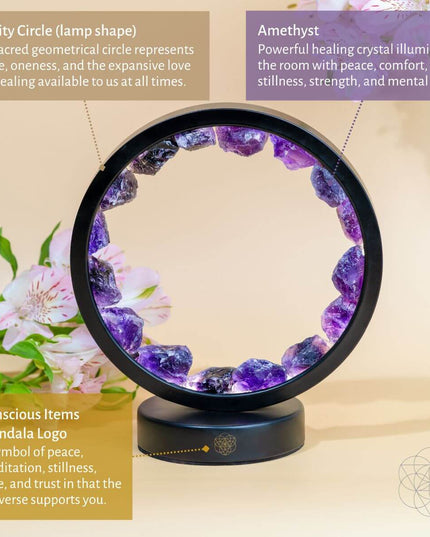 I Am At Peace - Spiritual Protection Amethyst Lamp
