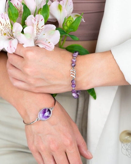 I Am Fortunate - 777 Lucky Amethyst Bracelet Set