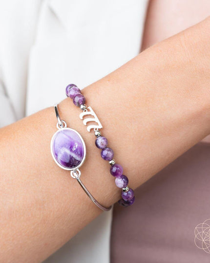 I Am Fortunate - 777 Lucky Amethyst Bracelet Set