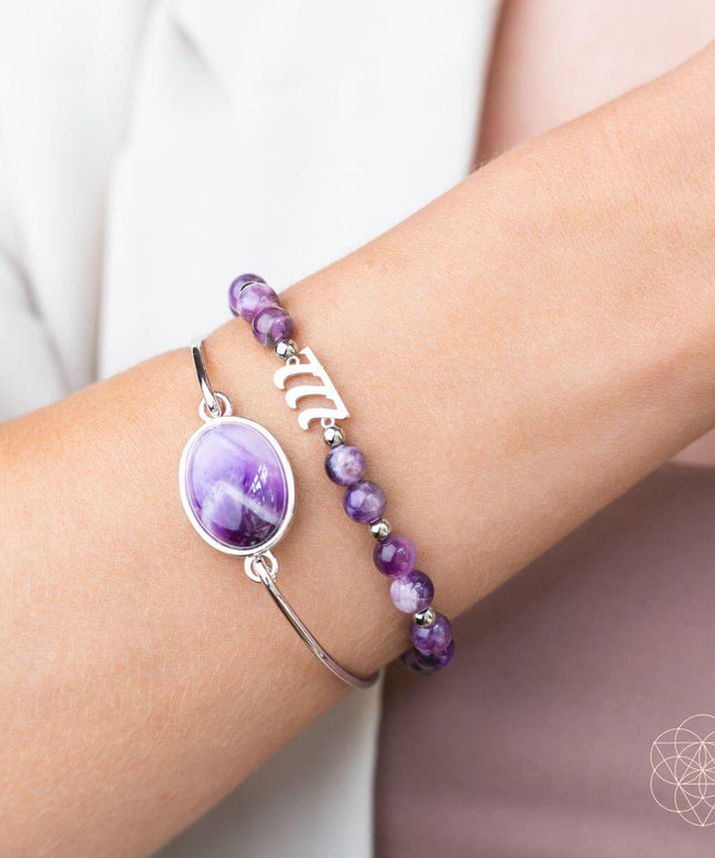I Am Fortunate - 777 Lucky Amethyst Bracelet Set