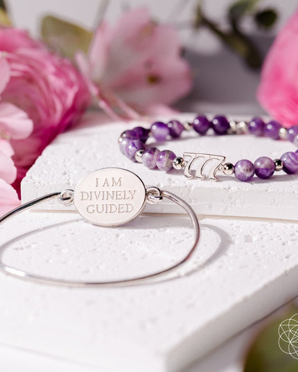 I Am Fortunate - 777 Lucky Amethyst Bracelet Set