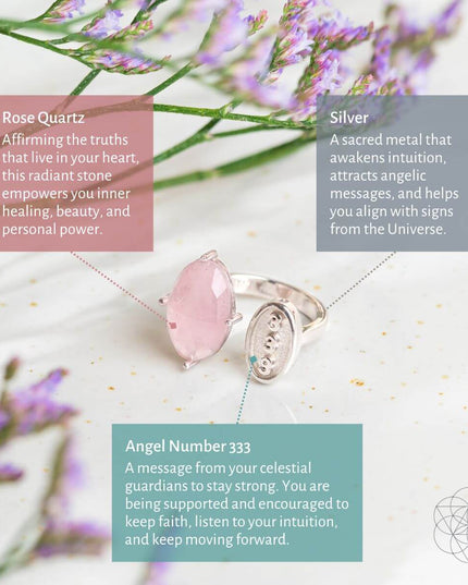 I Am Resilient: 333 Angel Number Silver Ring of Celestial Support