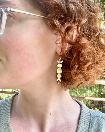 Moon Phase Earrings in Sterling Silver