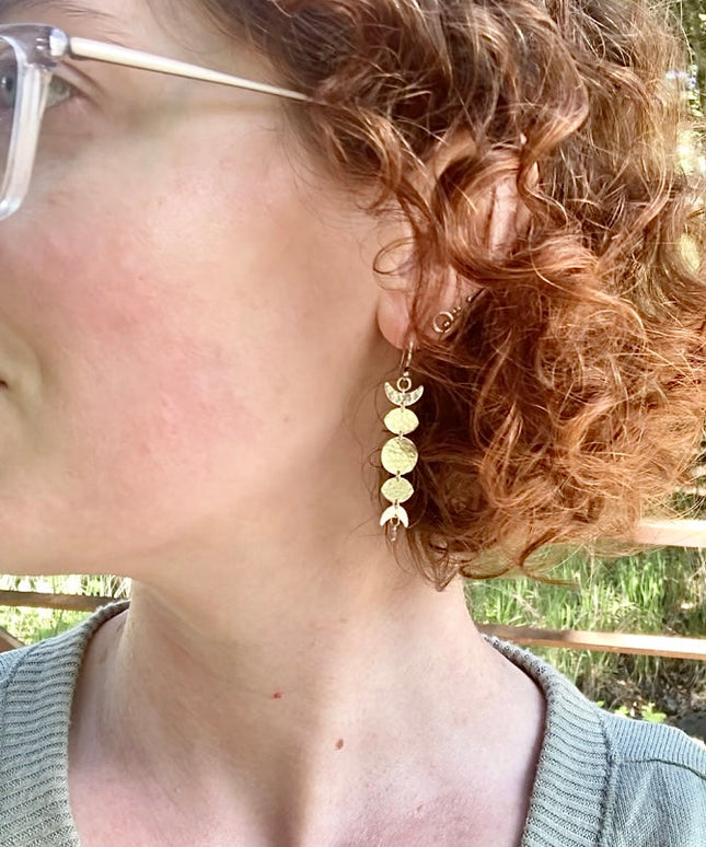 Moon Phase Earrings in Sterling Silver