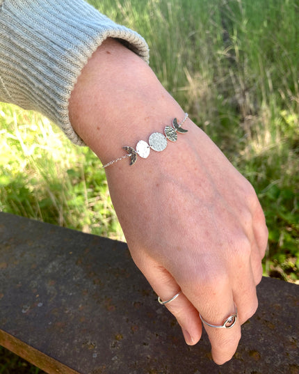 Moon Phase Bracelet in Sterling Silver