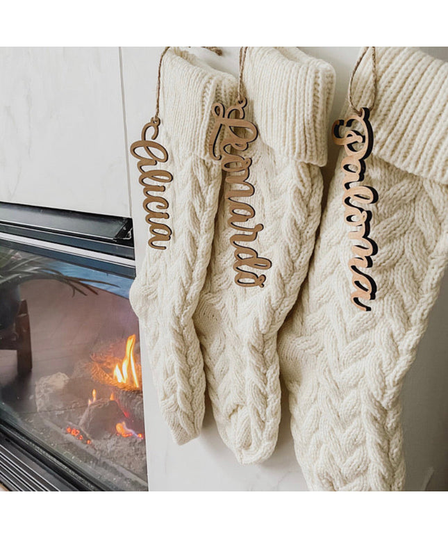 Cream Hand-Knitted Stocking