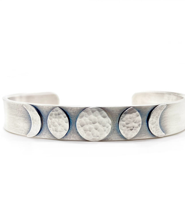 Moon Phase Cuff Bracelet in Sterling Silver