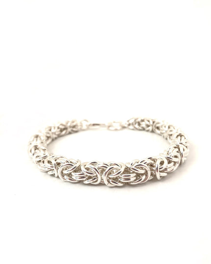 Chunky Byzantine Chainmaille Bracelet in Silver