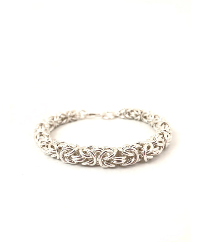 Chunky Byzantine Chainmaille Bracelet in Silver