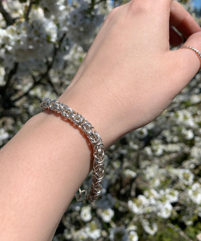 Byzantine Chainmaille Bracelet in Silver