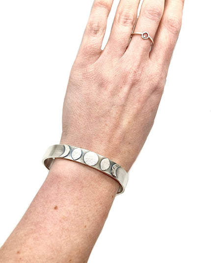 Moon Phase Cuff Bracelet in Sterling Silver