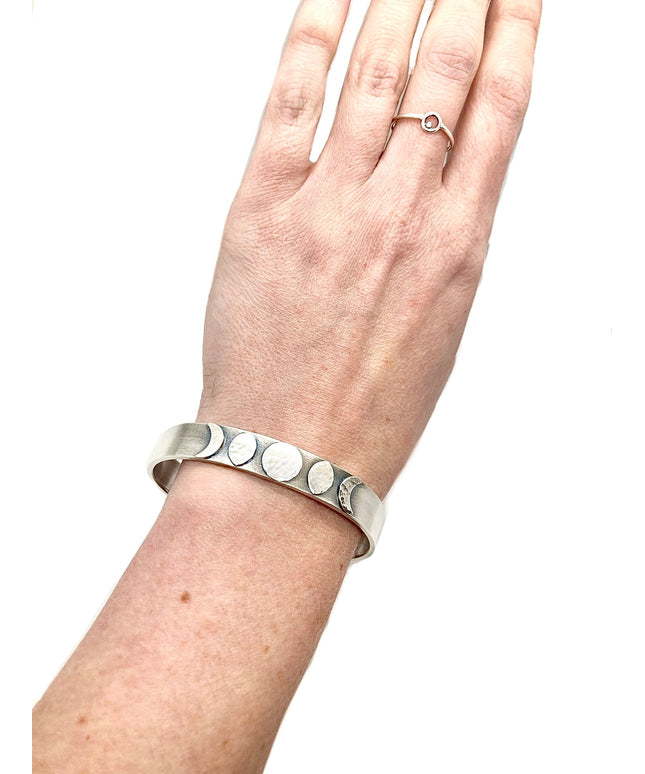 Moon Phase Cuff Bracelet in Sterling Silver