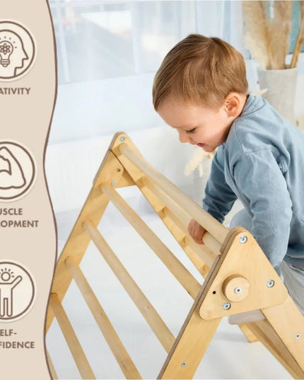 Indoor Montessori Triangle Climbing Ladder for Toddlers 1-7 y.o.
