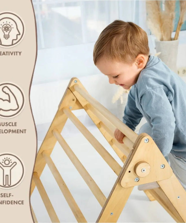 Indoor Montessori Triangle Climbing Ladder for Toddlers 1-7 y.o.