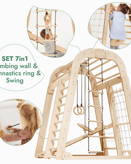 Indoor Playground for Children - 7in1 Playground + Swings Set + Slide Board + Art Set