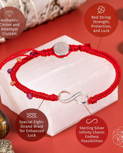 Infinite Prosperity - Eight-Strand Red String Bracelet