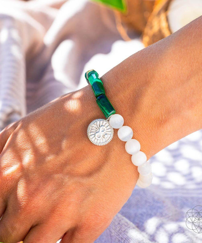Infinite Triumph - Malachite & Selenite Success Bracelet