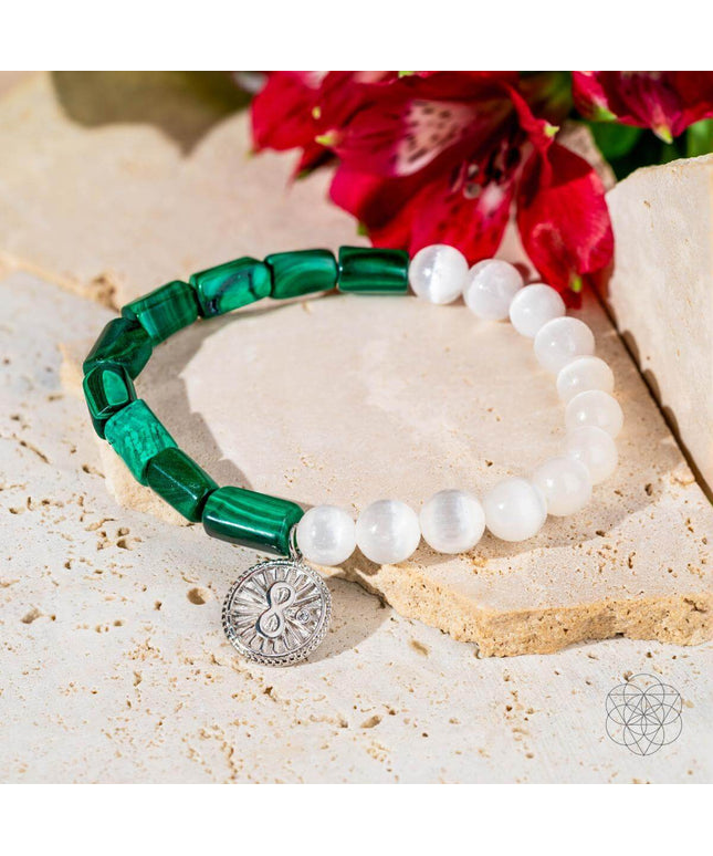 Infinite Triumph - Malachite & Selenite Success Bracelet