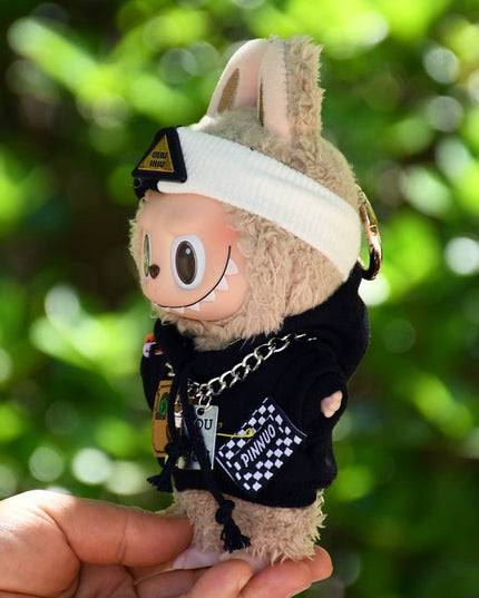 Labubu 17cm Black Sweatshirt Outfit for Vinyl Pendant & Blind Box Dolls【Apparel Only]