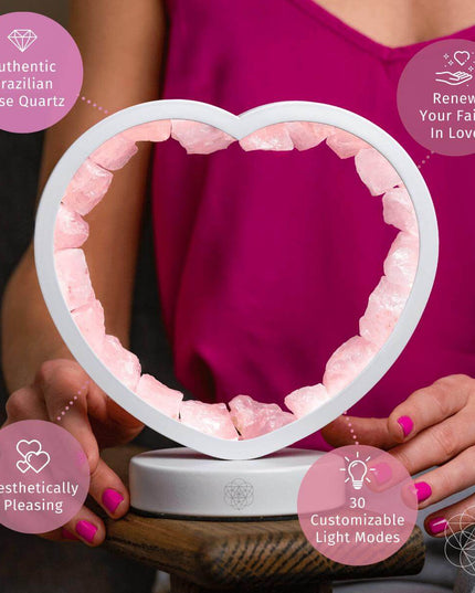 Love Magnet - Rose Quartz Heart Lamp