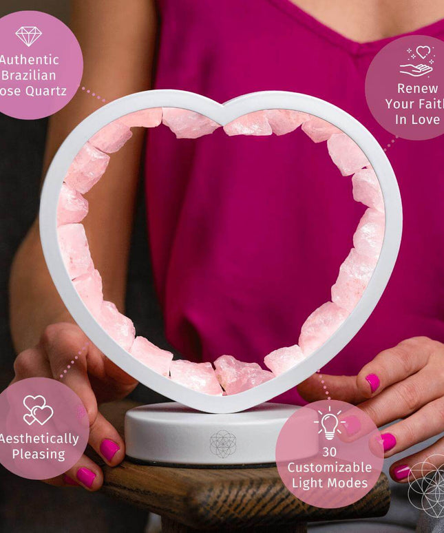 Love Magnet - Rose Quartz Heart Lamp
