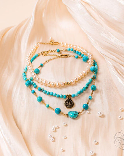 Luminous Glow - The Turquoise and Pearl Anklets of Love