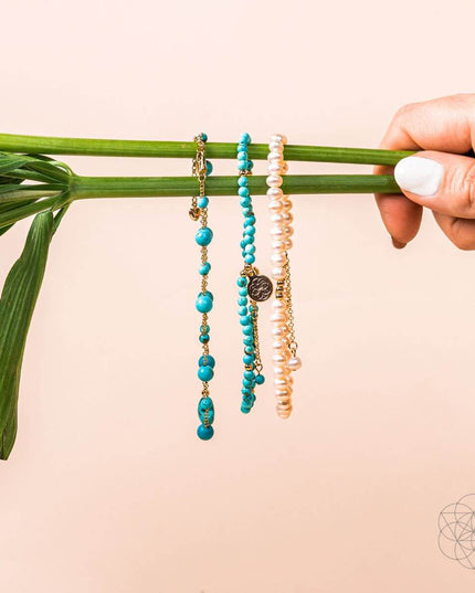 Luminous Glow - The Turquoise and Pearl Anklets of Love